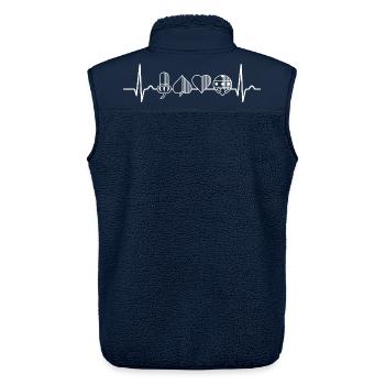 Deutsches Blatt - Spielkarten EKG - Unisex Sherpaweste von Stanley/Stella - Navy - Hinten - AI Model Male 178 light (178cm)