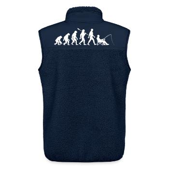 Evolution - Angler, Angeln Geschenk - Unisex Sherpaweste von Stanley/Stella - Navy - Hinten - AI Model Male 178 light (178cm)
