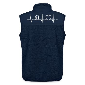 Herzbeat, Linedance, Tanz mit Herz, Musik Geschenk - Unisex Sherpaweste von Stanley/Stella - Navy - Hinten - AI Model Male 178 light (178cm)