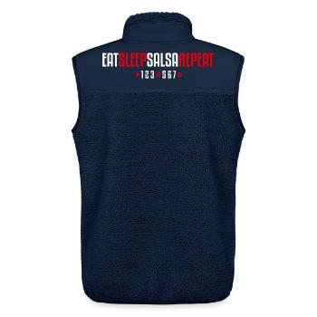 Eat Sleep Salsa Repeat – 123-567 - Unisex Sherpaweste von Stanley/Stella - Navy - Hinten - AI Model Male 178 light (178cm)