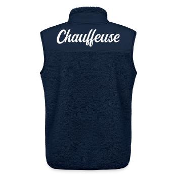 Chauffeuse Routière Camion Bus Transport Pro - Veste sans manches sherpa unisexe Stanley/Stella - marine - Dos - AI Model Male 178 light (178cm)