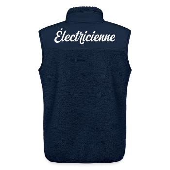 Électricienne - Veste sans manches sherpa unisexe Stanley/Stella - marine - Dos - AI Model Male 178 light (178cm)