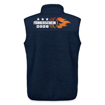 Führerschein bestanden 2026 - Fahrerlaubnis - Unisex Sherpaweste von Stanley/Stella - Navy - Hinten - AI Model Male 178 light (178cm)