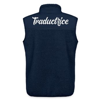 Traductrice - Veste sans manches sherpa unisexe Stanley/Stella - marine - Dos - AI Model Male 178 light (178cm)