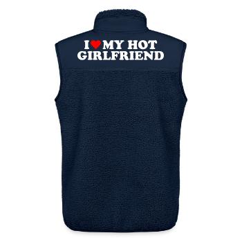 I Love My Hot Girlfriend,  Geschenk für Freundin - Unisex Sherpaweste von Stanley/Stella - Navy - Hinten - AI Model Male 178 light (178cm)