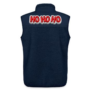 Ho Ho Ho – Festliches 3D-Weihnachtsdesign - Unisex Sherpaweste von Stanley/Stella - Navy - Hinten - AI Model Male 178 light (178cm)