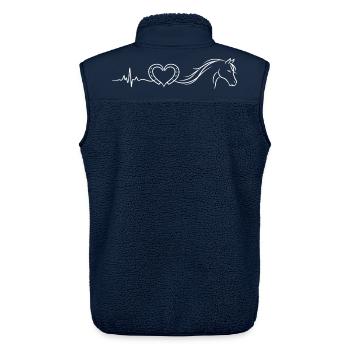Pferde Herzschlag – Reiterin Geschenkidee - Unisex Sherpaweste von Stanley/Stella - Navy - Hinten - AI Model Male 178 light (178cm)