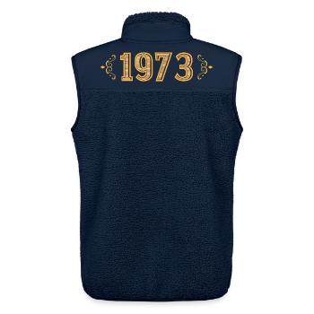 Légende depuis 1973 rétro 1973 - Veste sans manches sherpa unisexe Stanley/Stella - marine - Dos - AI Model Male 178 light (178cm)