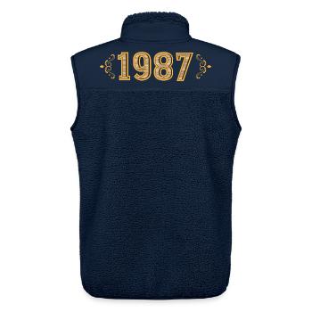 Légende depuis 1987 rétro 1987 - Veste sans manches sherpa unisexe Stanley/Stella - marine - Dos - AI Model Male 178 light (178cm)