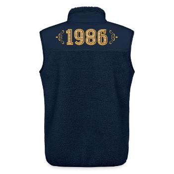 Legende seit 1986, Retro 1986 - Unisex Sherpaweste von Stanley/Stella - Navy - Hinten - AI Model Male 178 light (178cm)