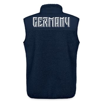 Germany Schriftzug (Relief / 3D / White) - Unisex Sherpaweste von Stanley/Stella - Navy - Hinten - AI Model Male 178 light (178cm)