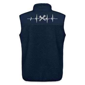 Herzschlag und Werkzeuge - Unisex Sherpaweste von Stanley/Stella - Navy - Hinten - AI Model Male 178 light (178cm)