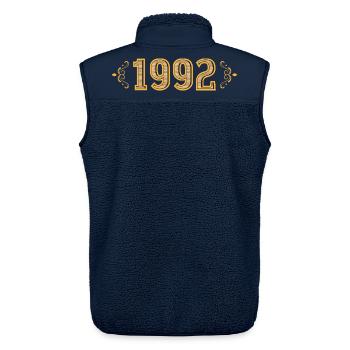Legende seit 1992, Retro 1992 - Unisex Sherpaweste von Stanley/Stella - Navy - Hinten - AI Model Male 178 light (178cm)