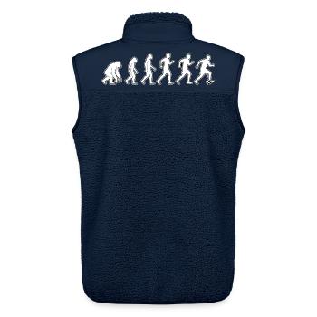 Evolution zum Fußballspieler - Unisex Sherpaweste von Stanley/Stella - Navy - Hinten - AI Model Male 178 light (178cm)
