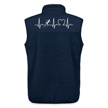 Gecko EKG Kurve - Herzkurve - Herz Rhythmus - Unisex Sherpaweste von Stanley/Stella - Navy - Hinten - AI Model Male 178 light (178cm)
