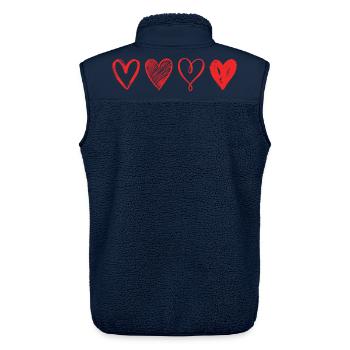 Sketched Red Hearts – Minimalist Design - Unisex Sherpa Gilet by Stanley/Stella - navy - Back - AI Model Male 178 light (178cm)