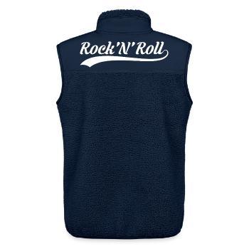 Rock'N'Roll Retro Sports Logo - Unisex Sherpa Gilet by Stanley/Stella - navy - Back - AI Model Male 178 light (178cm)