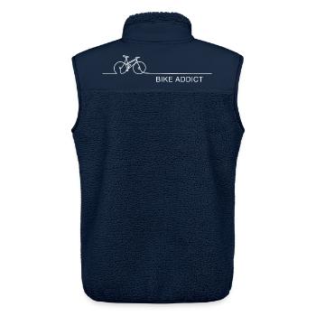 Bike Addict – Minimalistischer Fahrrad Spruch - Unisex Sherpaweste von Stanley/Stella - Navy - Hinten - AI Model Male 178 light (178cm)