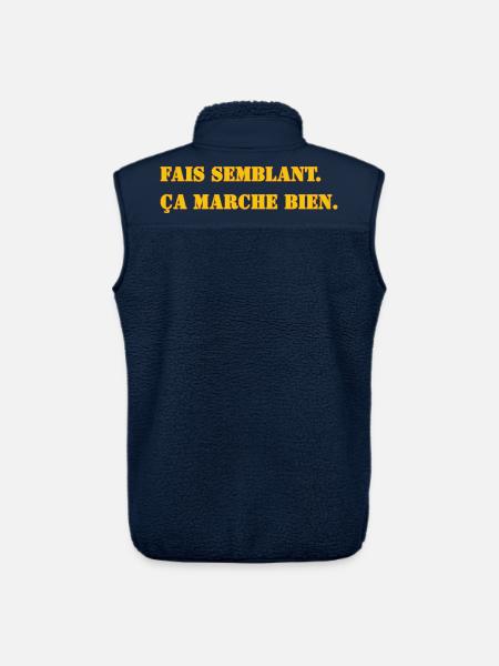 FAIS SEMBLANT. ÇA MARCHE BIEN. - Veste sans manches sherpa unisexe Stanley/Stella - marine