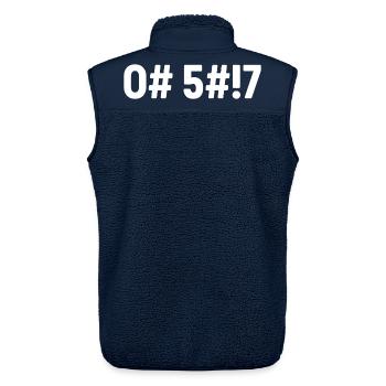 Oh merde, codé - Veste sans manches sherpa unisexe Stanley/Stella - marine - Dos - AI Model Male 178 light (178cm)