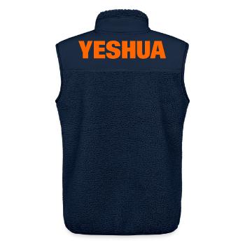 Yeshua - Veste sans manches sherpa unisexe Stanley/Stella - marine - Dos - AI Model Male 178 light (178cm)