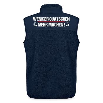 Weniger Quatschen mehr machen Handwerker - Unisex Sherpaweste von Stanley/Stella - Navy - Hinten - AI Model Male 178 light (178cm)