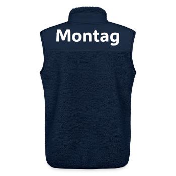 Montag Motivation Lustiges Spruch Shirt - Unisex Sherpaweste von Stanley/Stella - Navy - Hinten - AI Model Male 178 light (178cm)