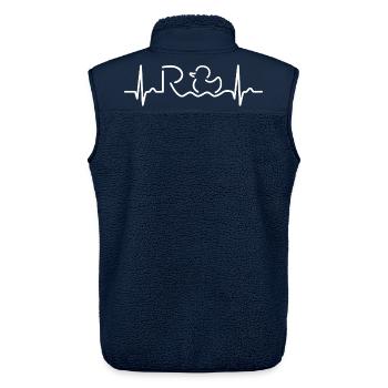 Finally Pension - Retirement - Pension - Unisex Sherpa Gilet by Stanley/Stella - navy - Back - AI Model Male 178 light (178cm)