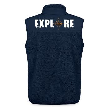 Explore Motiv mit einem Kompass - Unisex Sherpaweste von Stanley/Stella - Navy - Hinten - AI Model Male 178 light (178cm)