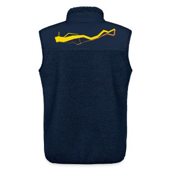 Iconic Data Viz: Minard 1812 - Gold / Bronze - Unisex Sherpaweste von Stanley/Stella - Navy - Hinten - AI Model Male 178 light (178cm)