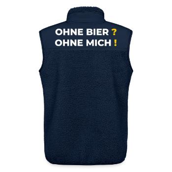 Ohne Bier Ohne Mich T-Shirt – Lustiger Bier Spruch - Unisex Sherpaweste von Stanley/Stella - Navy - Hinten - AI Model Male 178 light (178cm)