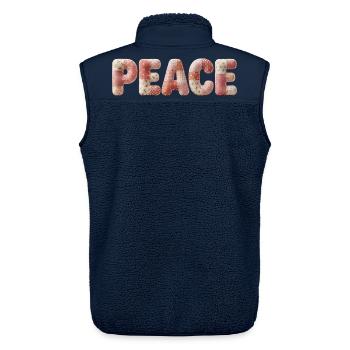 Sweet Peace Motif for Women, Girls & Kids - Unisex Sherpa Gilet by Stanley/Stella - navy - Back - AI Model Male 178 light (178cm)