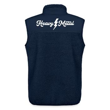Heavy Metal Lightning Skript - Unisex Sherpaweste von Stanley/Stella - Navy - Hinten - AI Model Male 178 light (178cm)