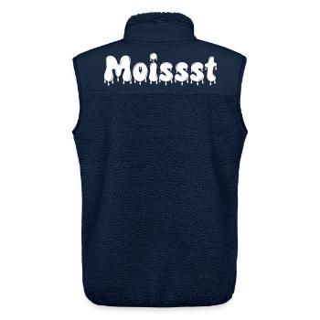 Feuchter tropfender Text - Unisex Sherpaweste von Stanley/Stella - Navy - Hinten - AI Model Male 178 light (178cm)