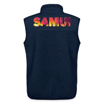 Koh Samui Insel in Thailand Urlaub Souvenir - Unisex Sherpaweste von Stanley/Stella - Navy - Hinten - AI Model Male 178 light (178cm)