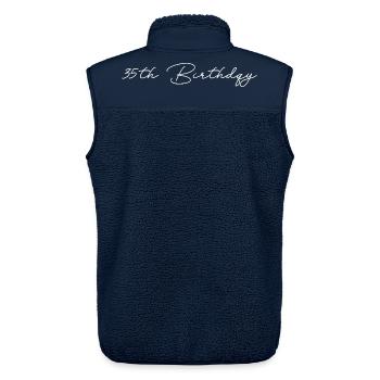 35th Birthday - Unisex Sherpaweste von Stanley/Stella - Navy - Hinten - AI Model Male 178 light (178cm)