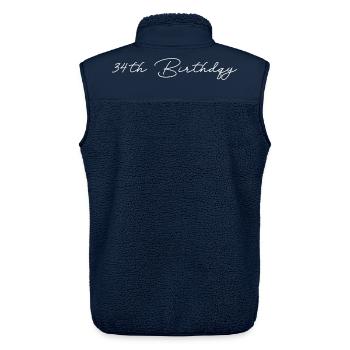 34th Birthday - Unisex Sherpaweste von Stanley/Stella - Navy - Hinten - AI Model Male 178 light (178cm)
