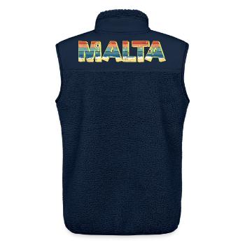 Malta Insel Strand Retro Urlaub Vintage Souvenir - Unisex Sherpaweste von Stanley/Stella - Navy - Hinten - AI Model Male 178 light (178cm)