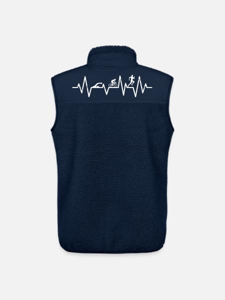 triathlon heartbeat triathlete triathlete - Unisex Sherpa Gilet by Stanley/Stella - navy