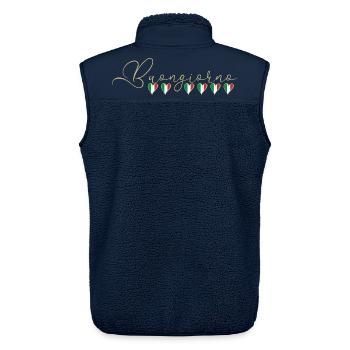 Italien mit Herz  - Unisex Sherpaweste von Stanley/Stella - Navy - Hinten - AI Model Male 178 light (178cm)