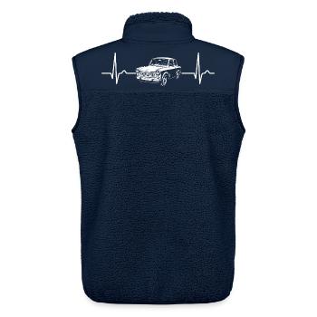 Vintage Trabi Herzkurve | EKG | Puls - Unisex Sherpaweste von Stanley/Stella - Navy - Hinten - AI Model Male 178 light (178cm)
