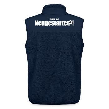 Schon`mal Neugestartet?! - Unisex Sherpaweste von Stanley/Stella - Navy - Hinten - AI Model Male 178 light (178cm)