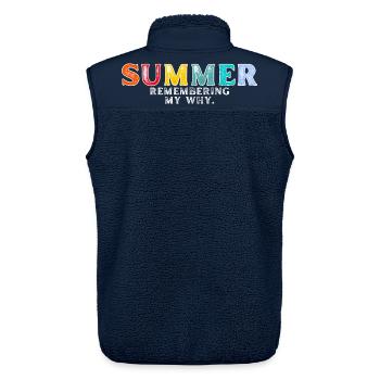 Lustiges Sommerferienzitat: Erinnerung an mein Warum - Unisex Sherpaweste von Stanley/Stella - Navy - Hinten - AI Model Male 178 light (178cm)