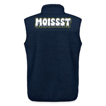 Moist Fat Font Wortzeichen - Unisex Sherpaweste von Stanley/Stella - Navy - Hinten - AI Model Male 178 light (178cm)