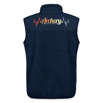 Archery Heartbeat - Unisex Sherpa Gilet by Stanley/Stella - navy - Back - AI Model Male 178 light (178cm)