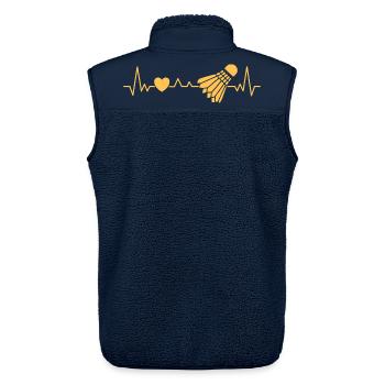 Badminton Federball Herzschlag Als Liebe zum Sport - Unisex Sherpaweste von Stanley/Stella - Navy - Hinten - AI Model Male 178 light (178cm)