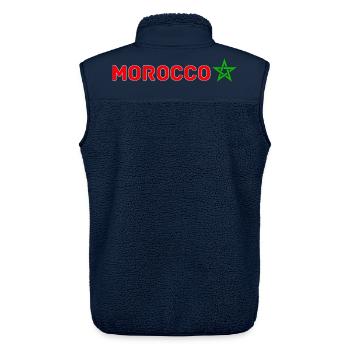 Morocco Graphic Funny Morocco Nation Flag Morocco - Veste sans manches sherpa unisexe Stanley/Stella - marine - Dos - AI Model Male 178 light (178cm)