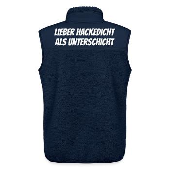 Lieber Hackedicht als Unterschicht - Unisex Sherpaweste von Stanley/Stella - Navy - Hinten - AI Model Male 178 light (178cm)