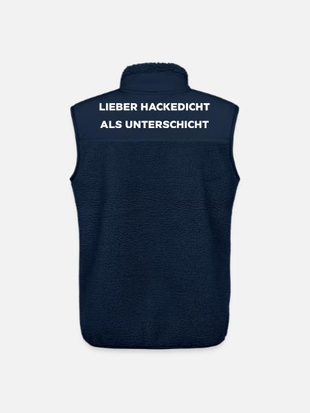Lieber Hackedicht als Unterschicht - Unisex Sherpaweste von Stanley/Stella - Navy