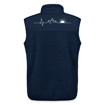 Bergsonne aufgehend Herzschlag Herzschlag - Unisex Sherpaweste von Stanley/Stella - Navy - Hinten - AI Model Male 178 light (178cm)